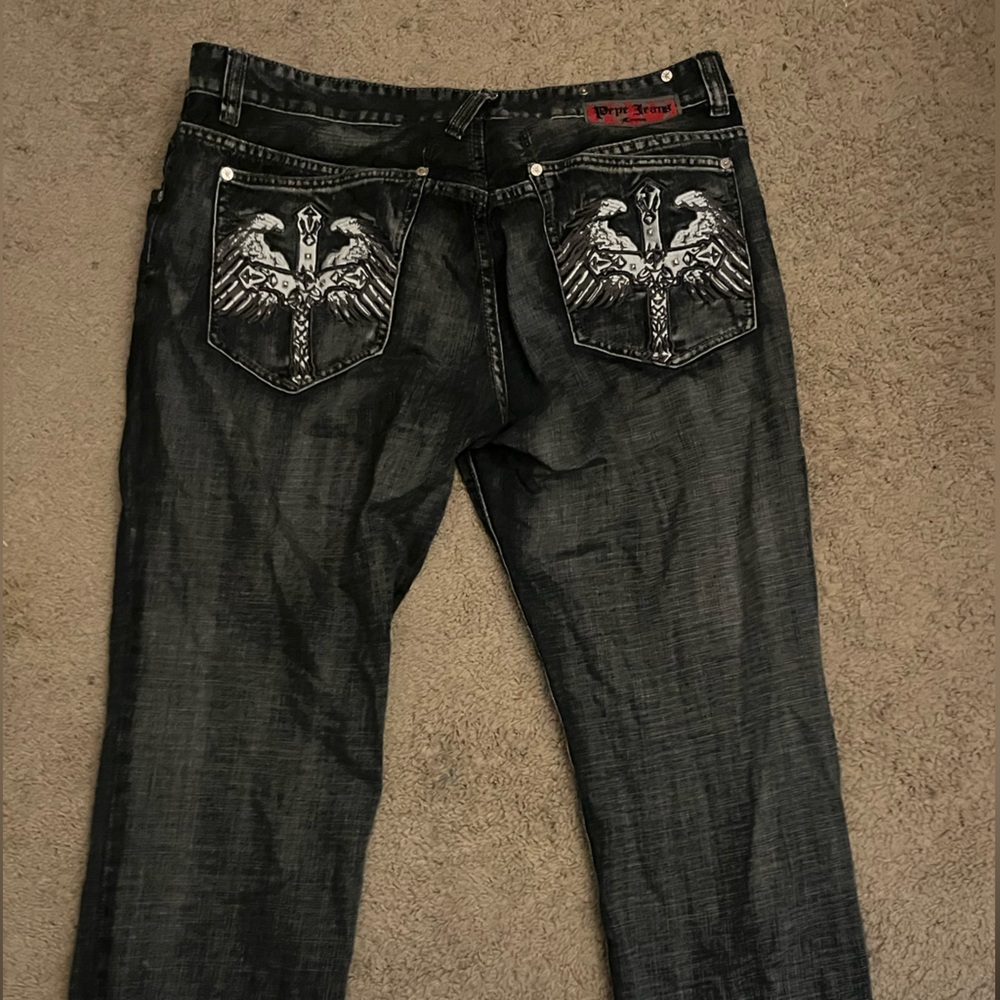 ON HOLD- DO NOT BUY Insane y2k cross embroidered Pepe jeans